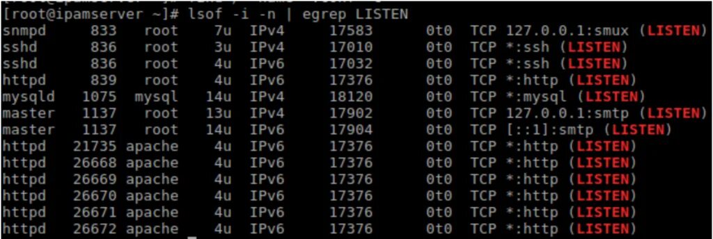 Lsof linux. Man lsof. lsof -c httpd. egrep.