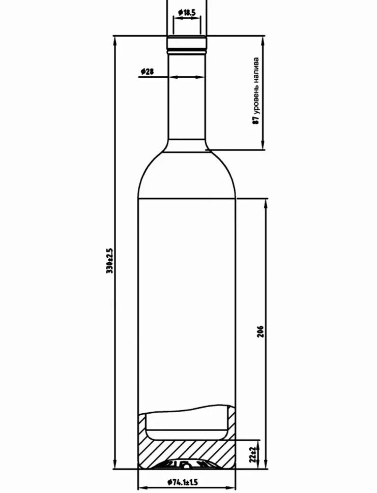 Высота бутылки Белуга 0,5. Размер бутылки 0.5