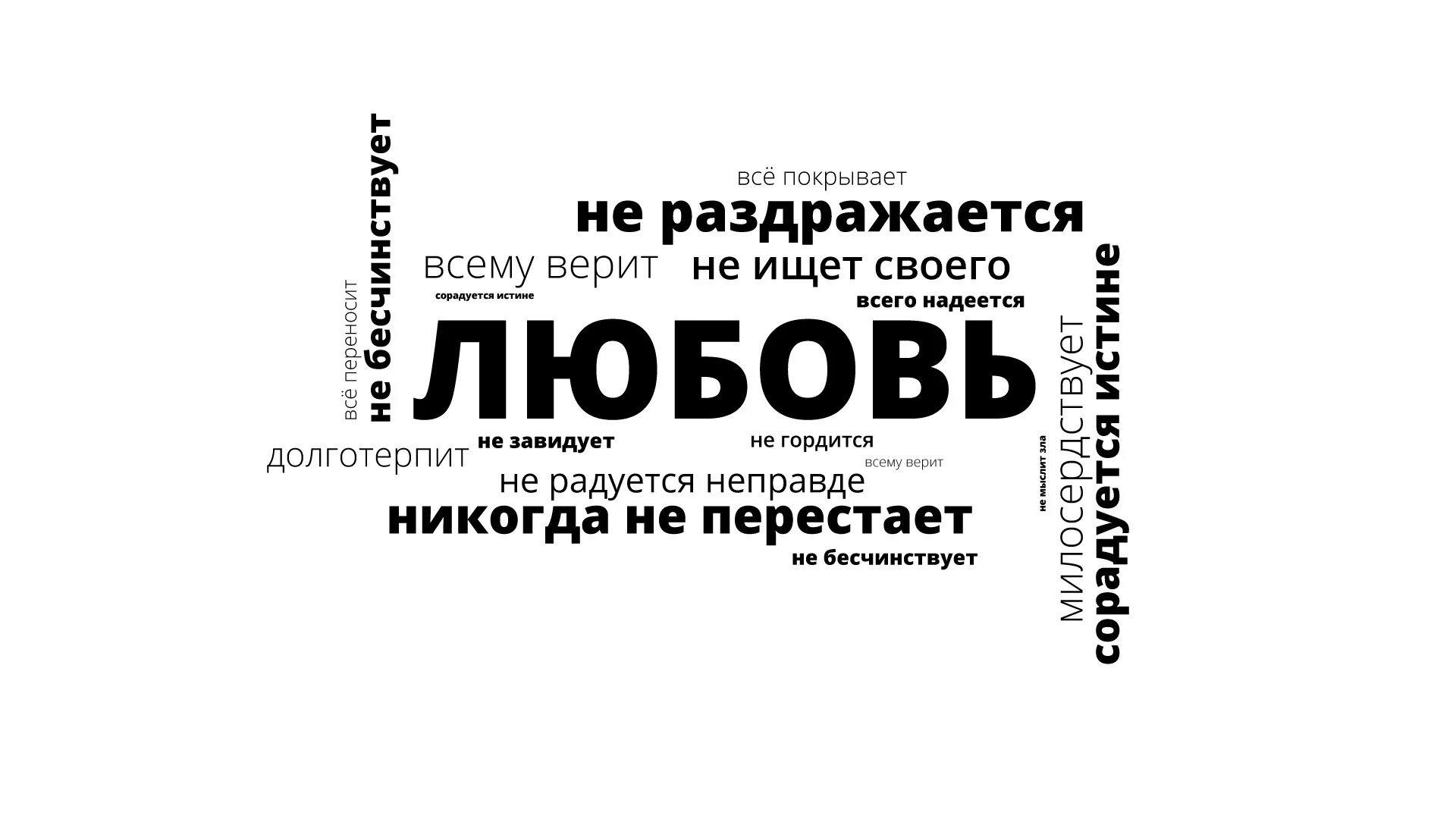 Словами 13 апреля. Шрифтовой плакат. Любовь никогда не перестает. Типографика плакаты. Христианские надписи.