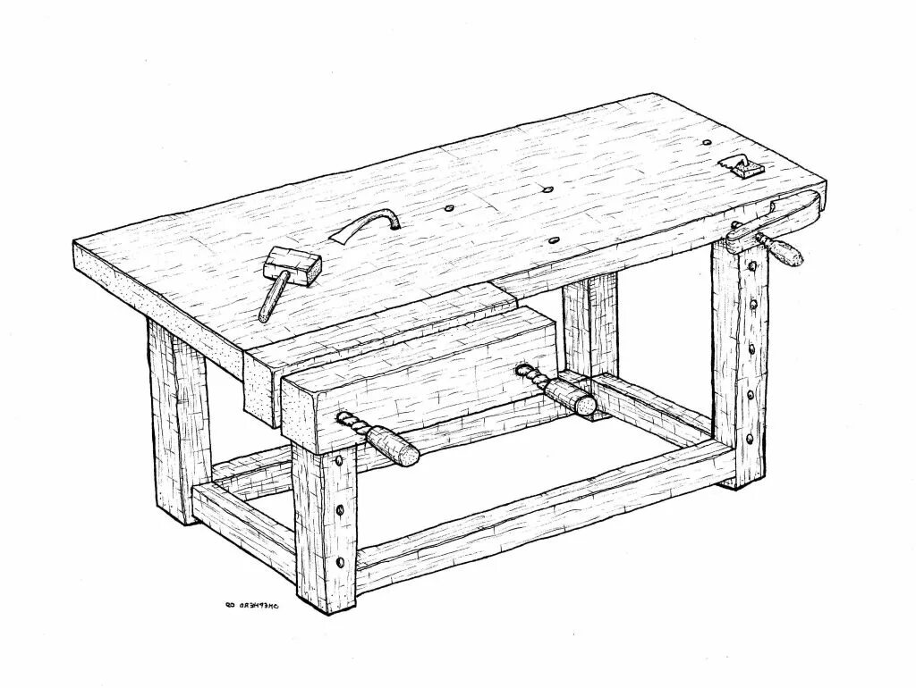 Чертежи рабочего стола для мастерской деревообработка Pin by keith lees on 50 best images about Old Woodworking Photos on Pinterest Wo