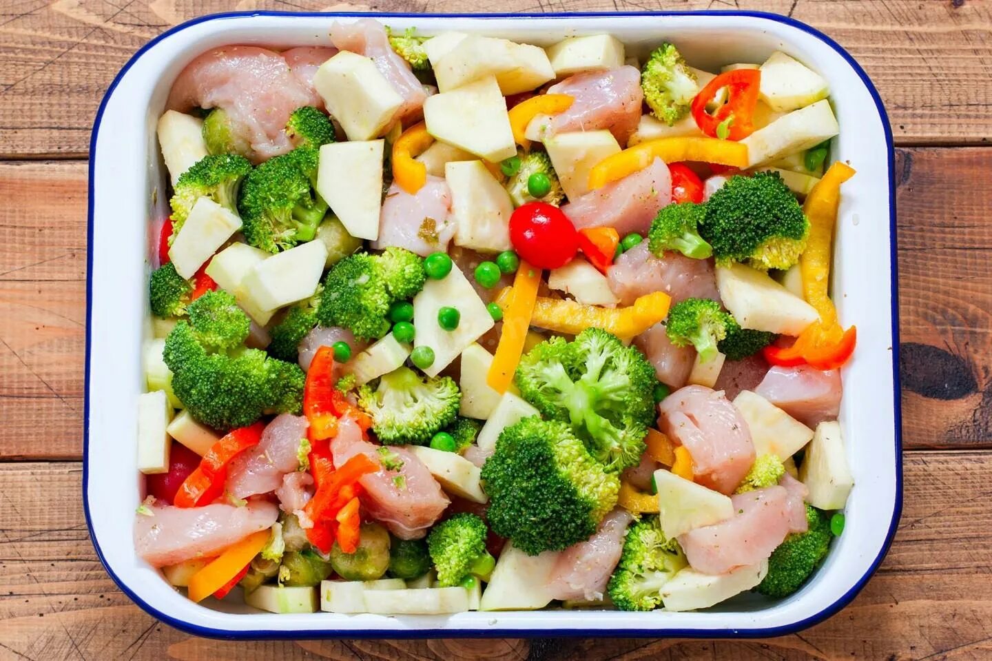 Рецепт курицы с овощами в духовке