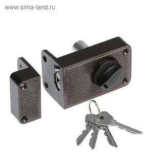 Замок накладной с защелкой для деревянной двери