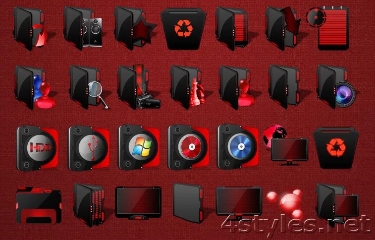 ICONPACKAGER иконки Red. Пакет иконок для ICONPACKAGER. Скины для ICONPACKAGER. Значки для DAW. Iconpackager