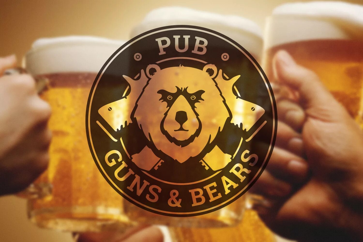 Gun bar's. Паб логотип. Guns & Bears pub. Пивной ресторан лого. Guns and Bears паб Новослободская.