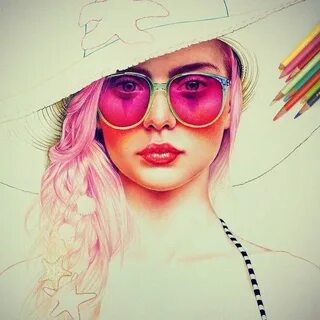 Девушки нарисованные цветные