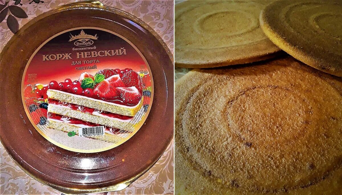 Торт из готовых бисквитных коржей - кулинарный рецепт