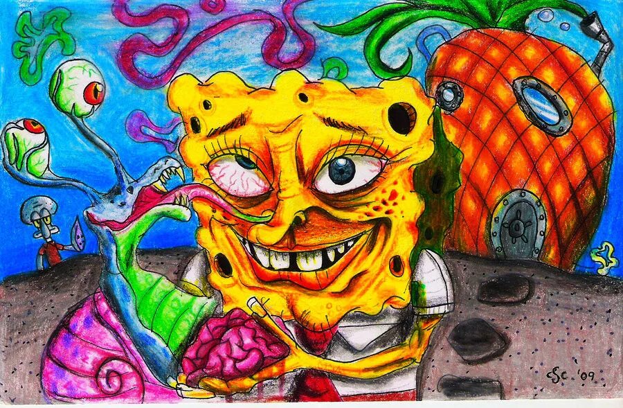 испуганный губка боб. ужас патрик. губка боб в спонтании сквидвард. ужас патрик. патрик из губки боба хоррор.