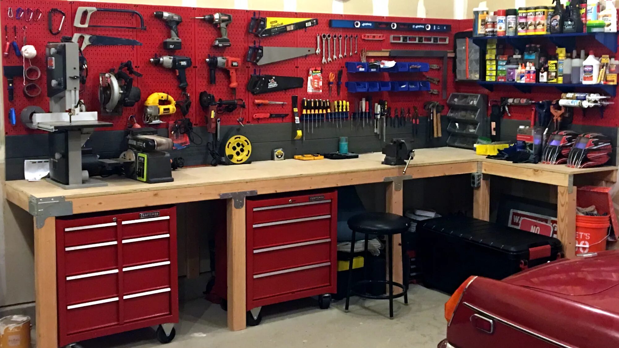 Верстак Garage Set 2. Верстак слесарный (мастерские Сантех). Оборудование для гаража. Верстак с инструментами в гараж. Поверхности рабочие купить