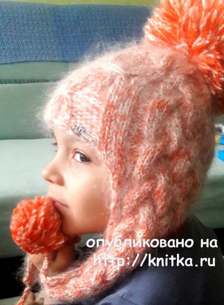 Шапка ушанка для девочки вязание. Вязаная шапка ушанка для девочки. вязаная шапка-ушанка спицами для девочки. шапка ушанка спицами для девочки. детская шапка ушанка спицами.