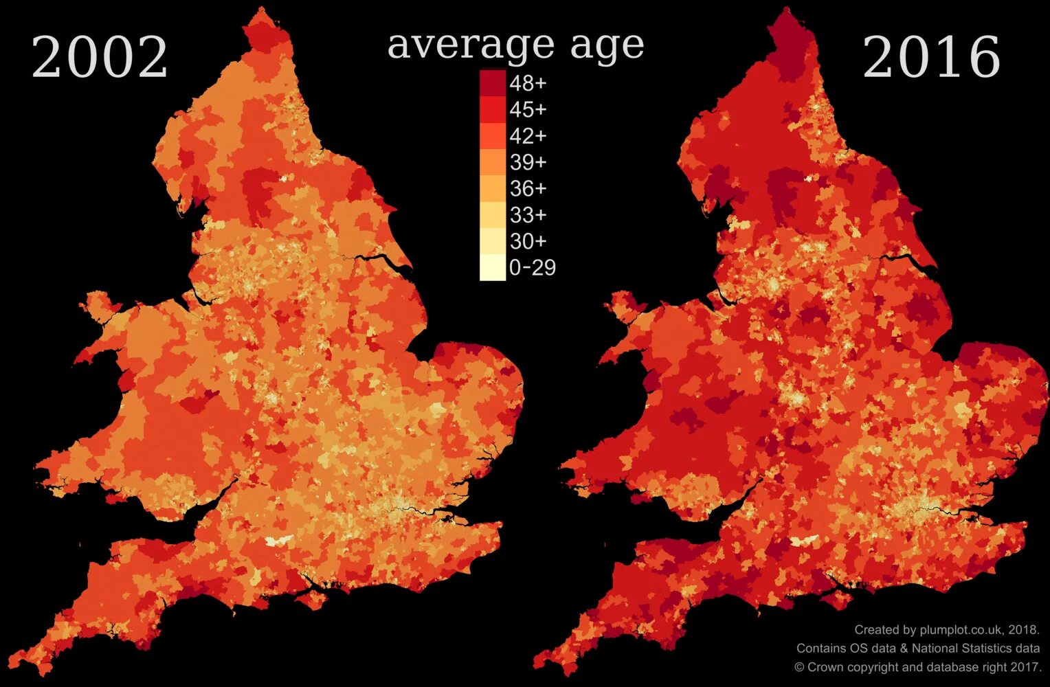 Population of England. Age uk