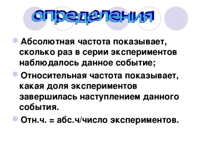 Абсолютная частота 7 класс