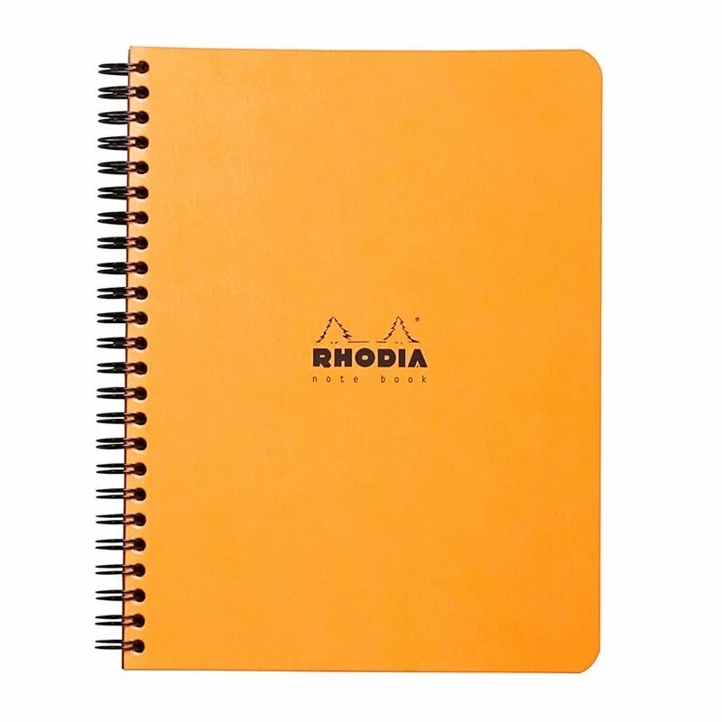 Блокнот Rhodia a5. Тетрадь 80л., а5+, клетка на гребне Rhodia "Classic. Orange", 80г/м2. Бизнес-блокнот а5 80л.Рыжик. Блокнот на спирали.