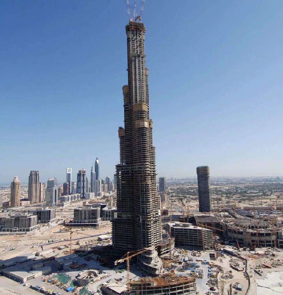 Башня Бурдж Халифа в Дубае. Бурдж Халифа стройка 2005. Башня Халифа стройка. Бурдж Халифа стройка.