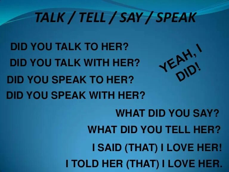 Tell a word. Tell say speak talk разница. Глаголы say speak tell talk. Разница глаголов say tell speak talk. Say speak talk tell разница в употреблении.