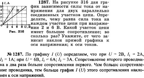 Даны графики зависимости двух участков цепи.