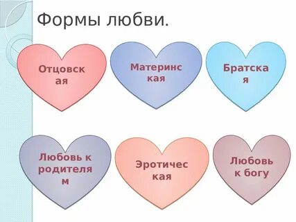 Выбери вид любви