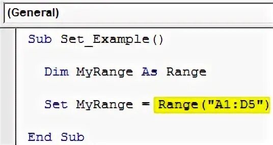 Set vba