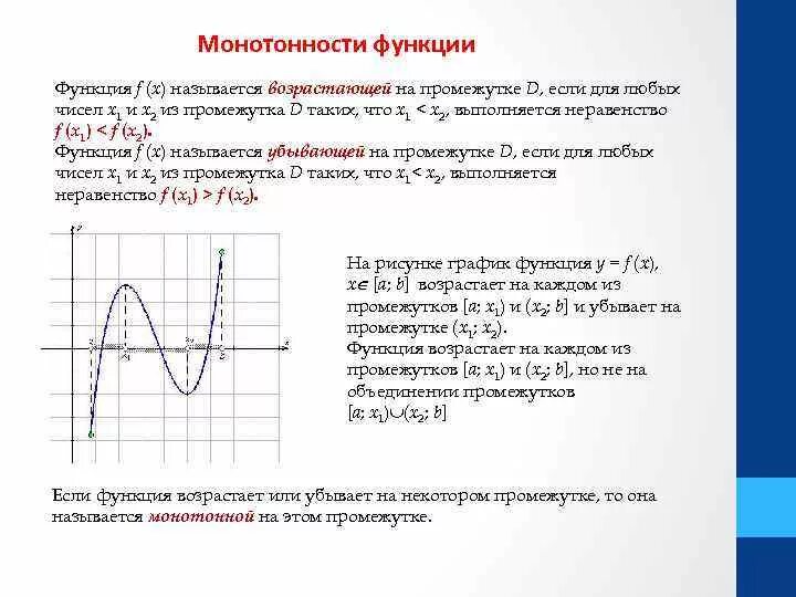 Возрастает при х. F X функция. Функция монотонно возрастает на промежутке. Функция возрастает на промежутке. Немонотонная функция пример.