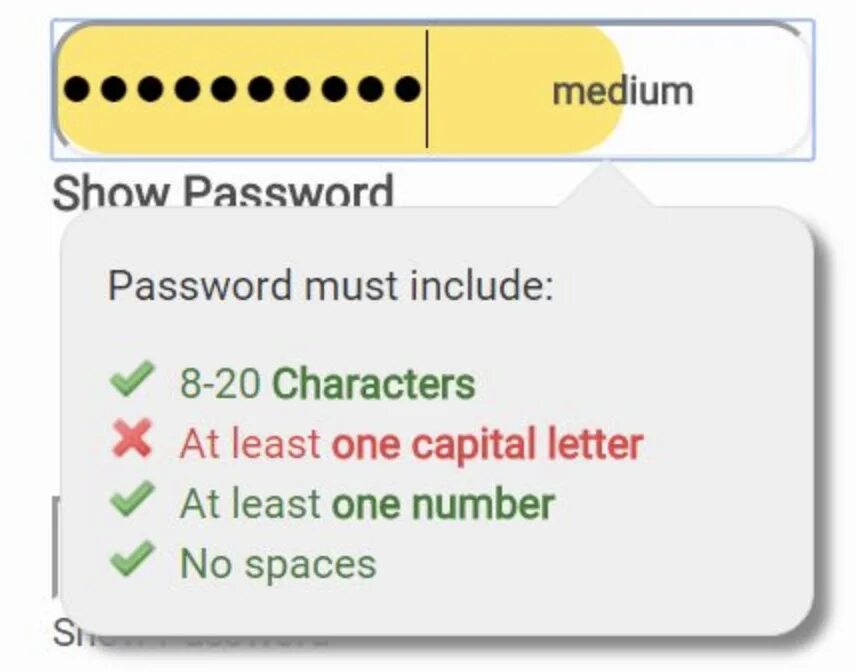 JQUERY password. JQUERY password strength. Include a password strength indicator. Your password must include an uppercase Letter. На русский. Password has expired