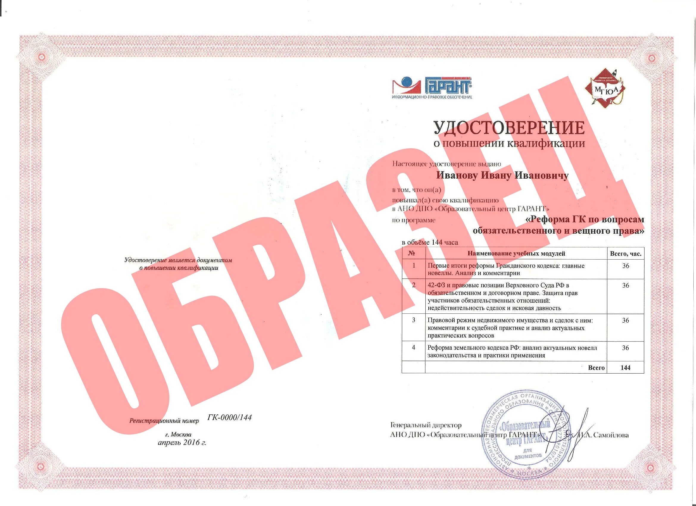 Гарант повышение квалификации