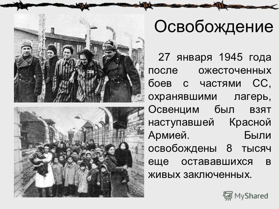 Освобождение лагеря смерти. 27 Января 1945 советские войска освободили узников Освенцима. Биркенау Аушвиц Освенцим Холокост. 27 Января 1945 освобождение лагеря смерти. Освобождение узников концлагеря Освенцим.