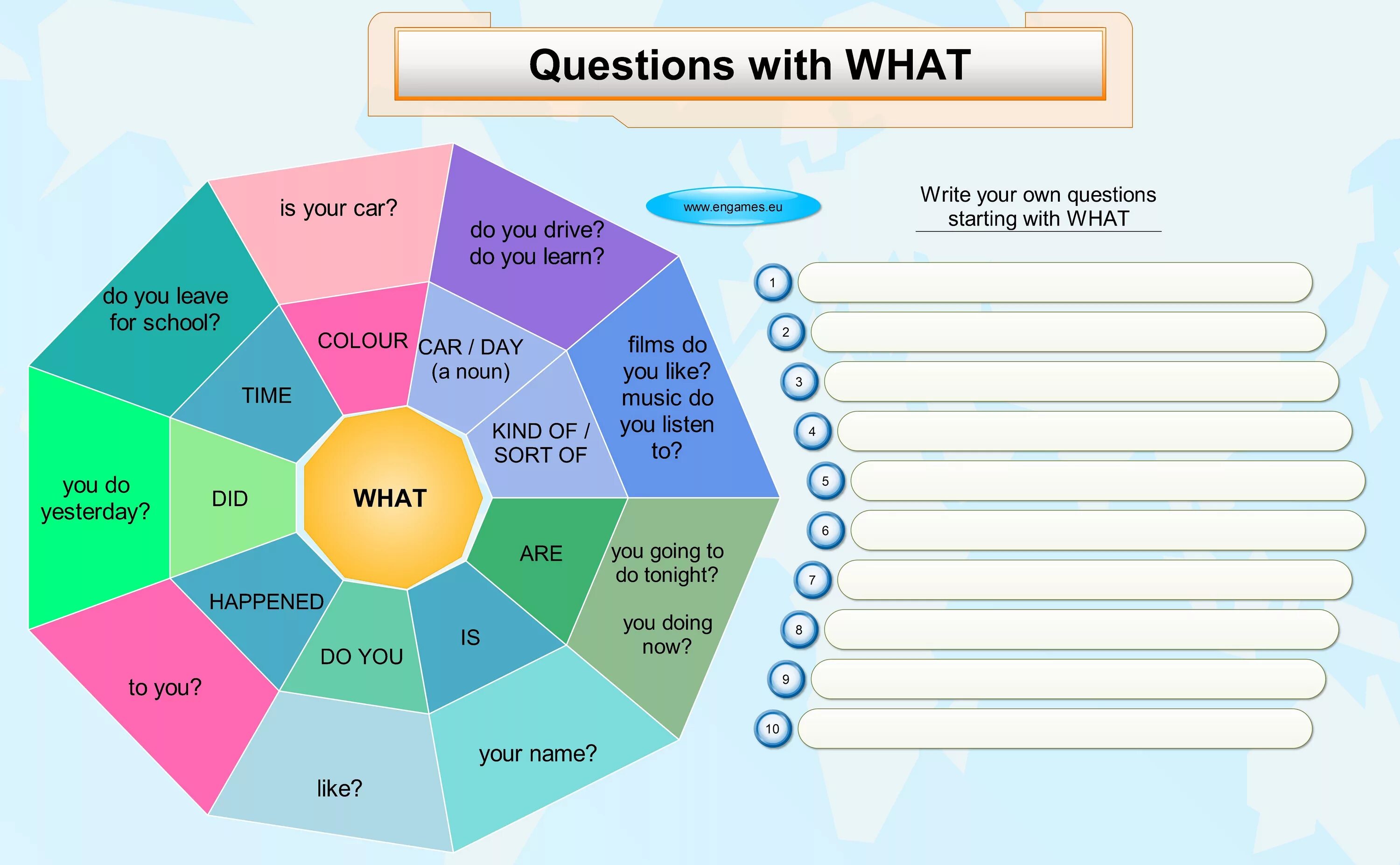 Learning languages exercises