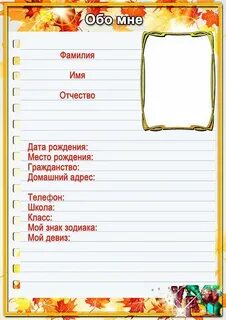 Портфолио личные данные