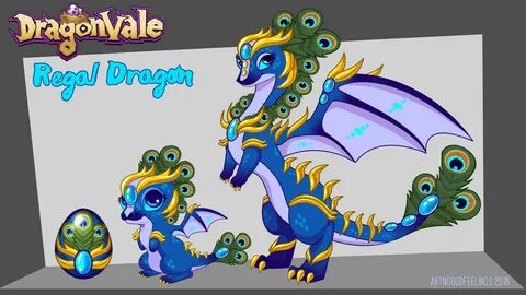 ArtStation - Regal Dragon Concept Dragonvale, Meg Viola Павлиньи Перья, Кон...