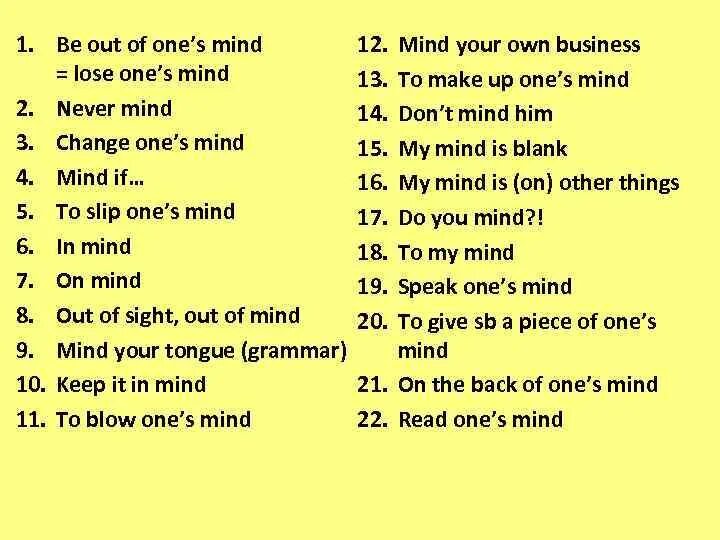 Mind предложения. To speak one's Mind перевод идиомы. One Mind. Be out of your Mind перевод. Предложение с идиомой to speak one's Mind.