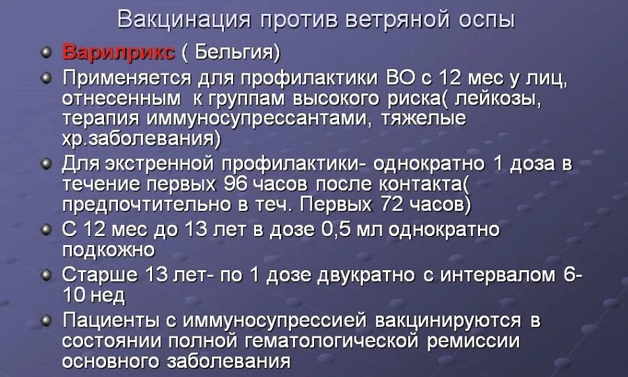 Вакцинация против ветряной оспы. Вакцинация при ветриной ОСП. Схема иммунизации против ветряной оспы.