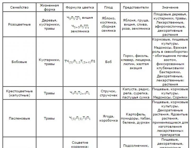 10 формула цветка. Сравнительная характеристика семейств класса двудольные растения. Характеристика важнейших семейств отдела покрытосеменных таблица. Признаки семейства двудольные таблица. Семейство покрытосеменных растений таблица 7 класс.