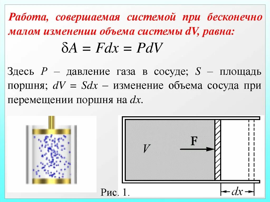 Если сосуд работает с газообразной. Работа совершаемая системой при изменении объема. Работа газа при изменении его объема. Работа, совершаемая газом при изменении объема. Работа тела при изменении объема.