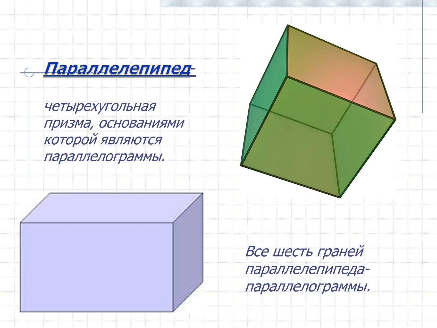 Параллелепипед призма основаниями которой являются. Параллелепипед. paralellopiped. призма параллелепипед. четырехугольный параллелепипед.
