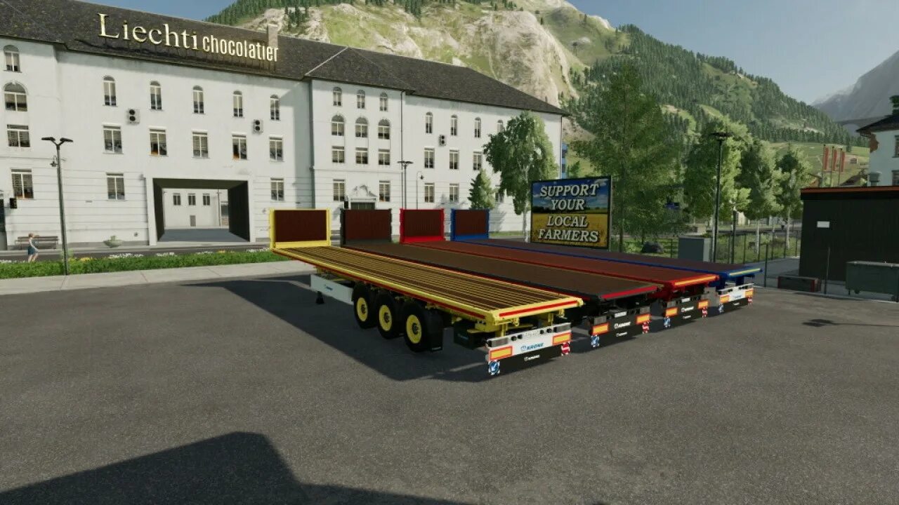 Полуприцеп для фс 22. Полуприцепы для фс 22. бортовой trailer fs22. krone flatbed. полуприцеп фс 15.