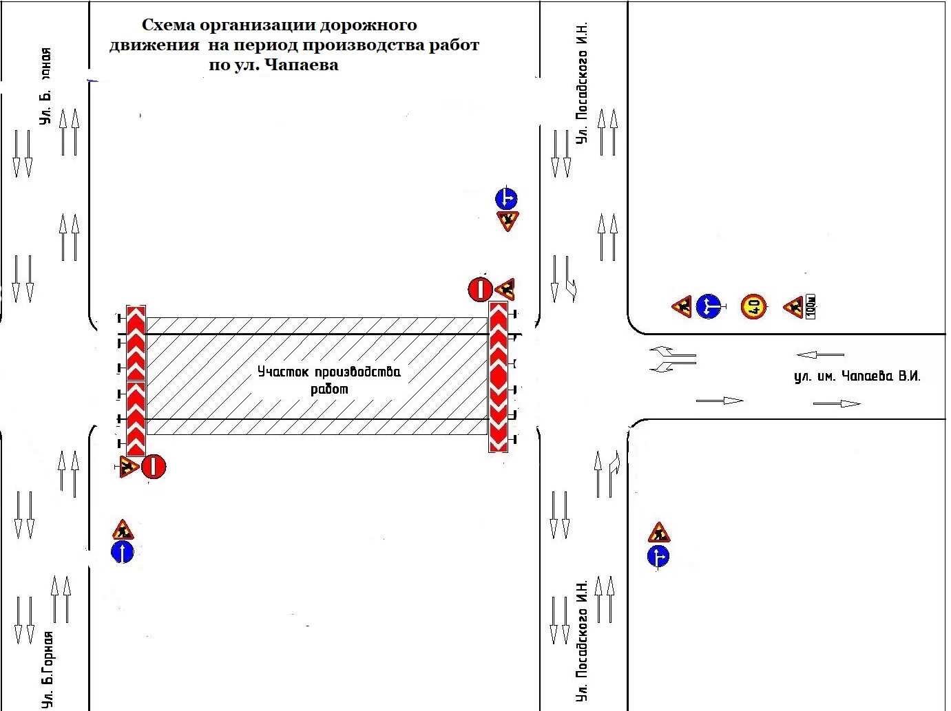 Схема на период производства работ. Схема организации дорожного движения при перекрытии дороги. Схема Одд на период производства работ. Схема Одд на период производства работ на перекрестке. Схема организации дорожного движения на период ремонта дороги.