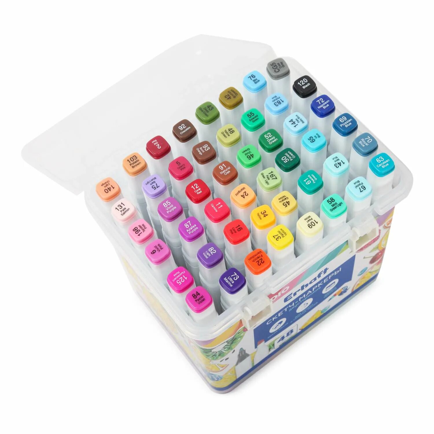 Набор для скетчинга. Придать маркеру новый вид. Маркеры которые не просвечивают на бумаге. Мир маркеров. 80 маркеров.