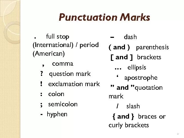 1 punctuation mark