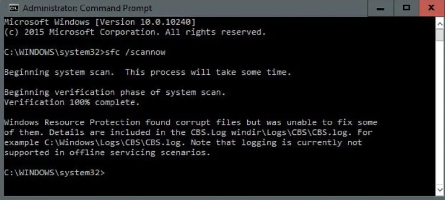 File corrupted virus. SFC /scannow. Komanda scannow. CBS.log. Проверка системных файлов.