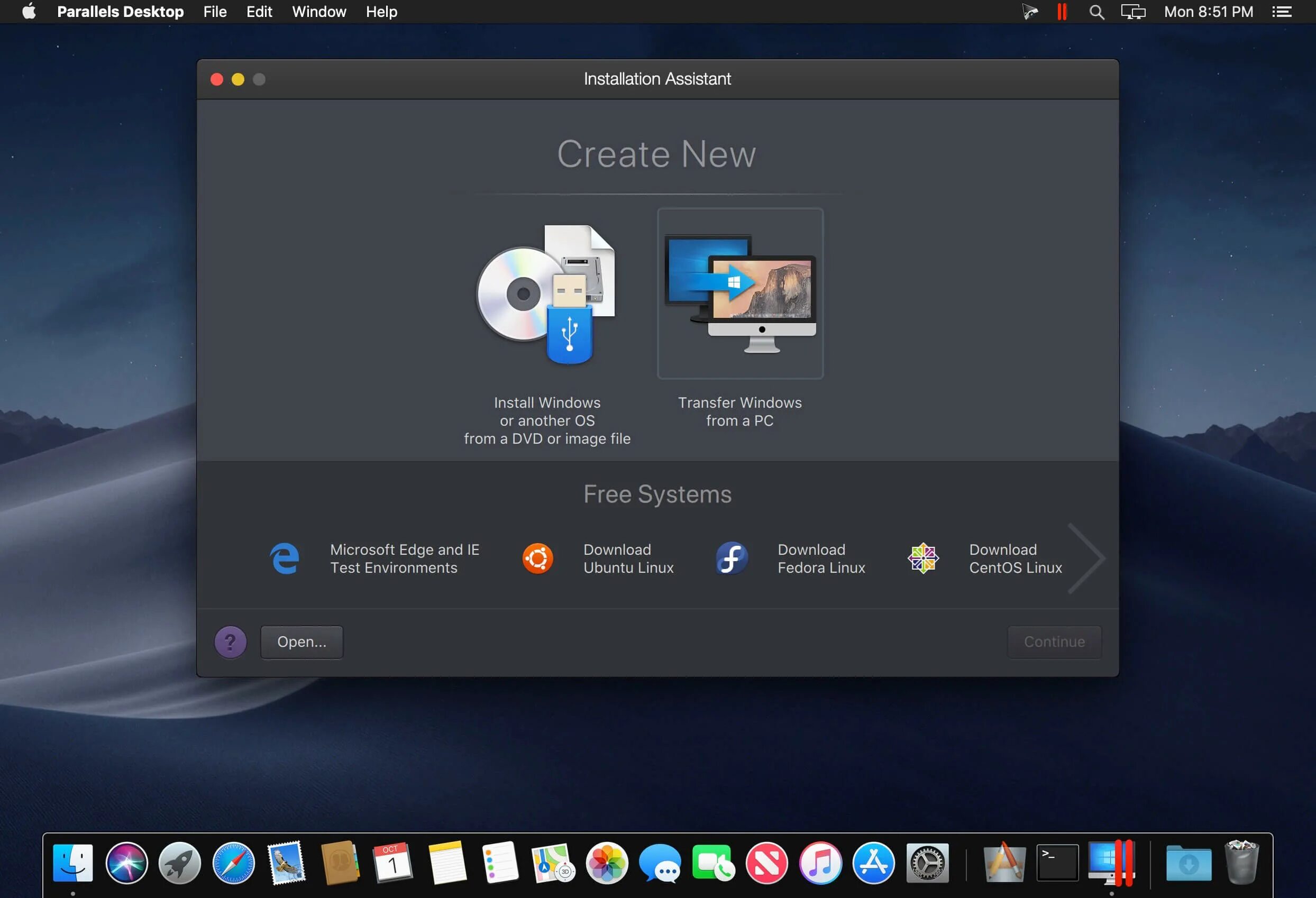 Open continue. Параллелс десктоп для Мак. Parallels desktop для Mac m2. Parallels desktop для Windows. Parallels desktop Интерфейс.