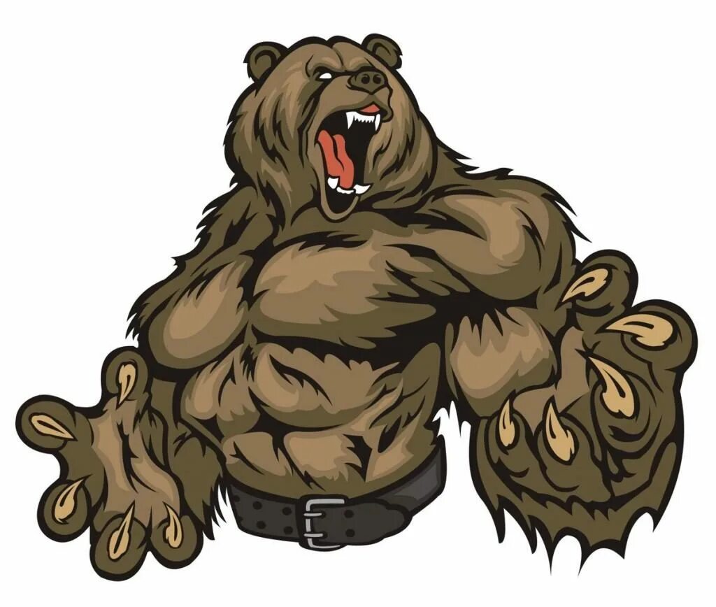 Медведь силен и. Медведь кач. Медведь качок. Медведь Россия. Мультяшные качки.