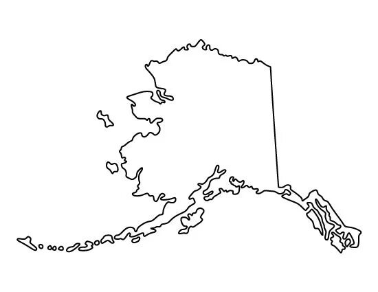 Аляска на контурной карте. Очертания Аляски. Аляска контур штата. Аляска на карте пустая. Очертания Аляски на карте.