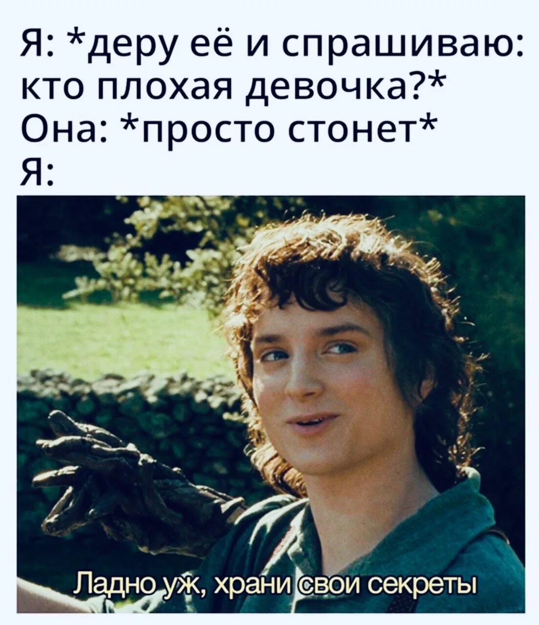 Ладно уж храни. Фродо ладно уж храни свои секреты. храни свои секреты фродо мем. ладно храни свои секреты. храни свои секретики мем.