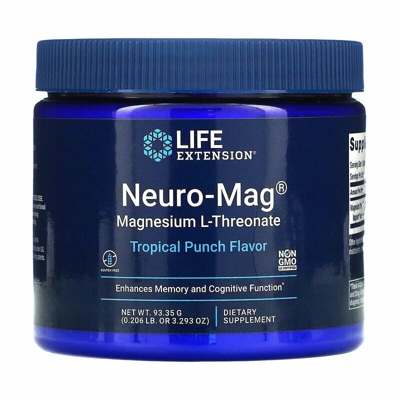 Магний life extension. Life Extension Neuro-mag Magnesium. Neuro-mag, магний l-треонат, вкус тропического пунша, 93,35 г (3,293 унции). Магний треонат Life Extension. Life Extension витамины Neuro mag.