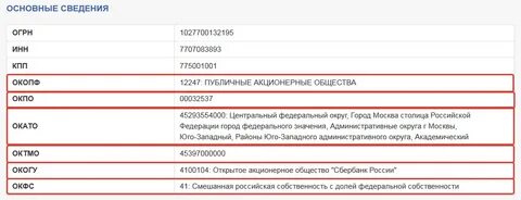 Окпо окато октмо