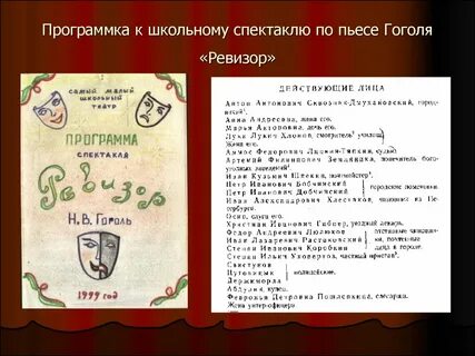 Действующие лица ревизора гоголя