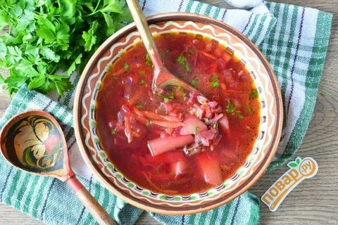 Борщ с капустой и томатной пастой