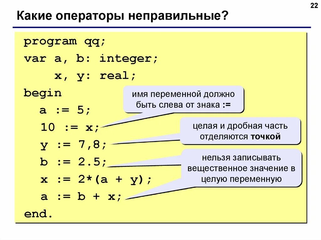 Паскаль язык программирования переменные. Программы на языке паскаль 10 класс. целая и дробная часть в паскале. язык программирования паскаль презентация. операторы в языке программирования отделяются.