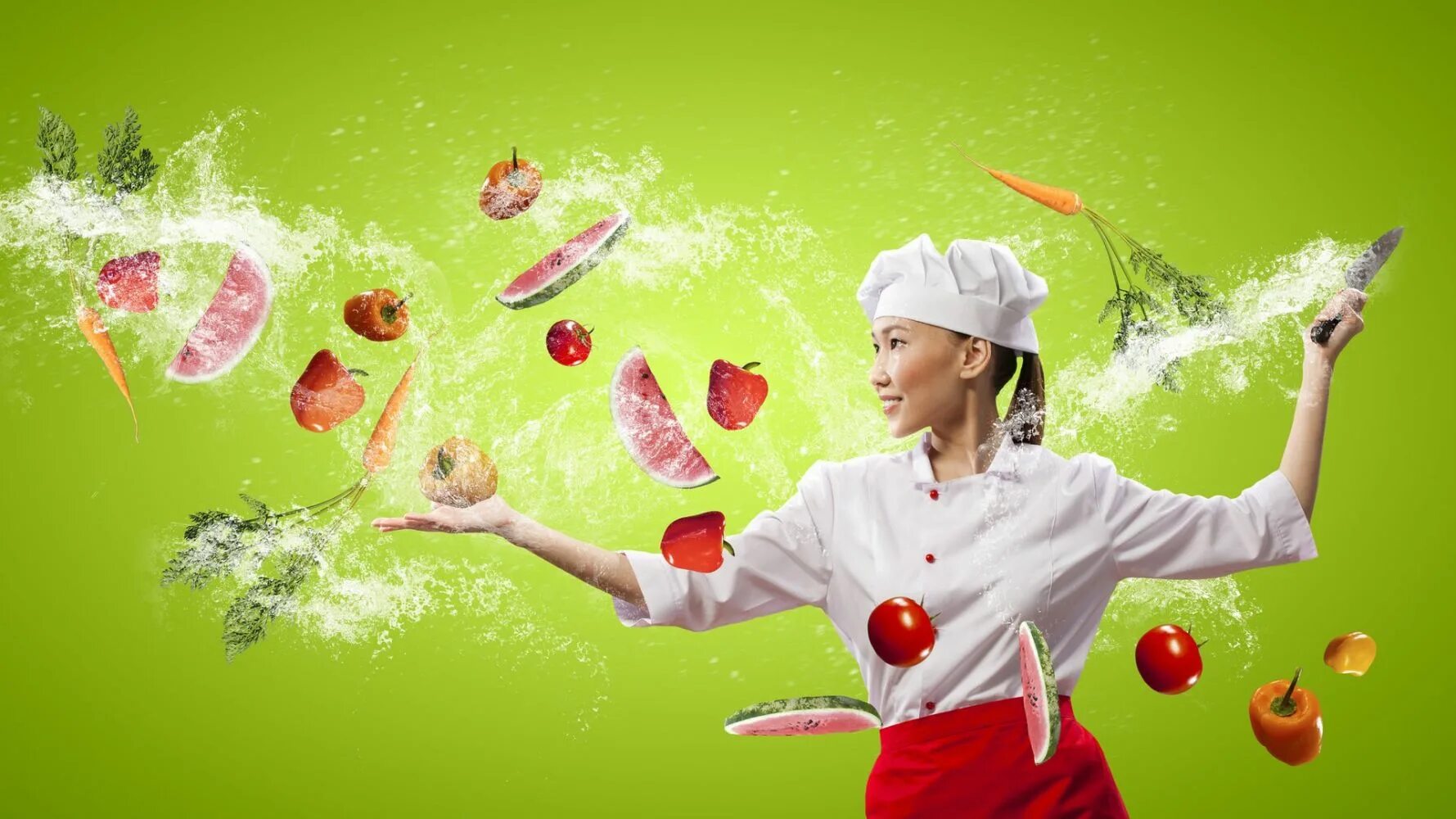 девушка кулинар. поварские фотосессии креативные.