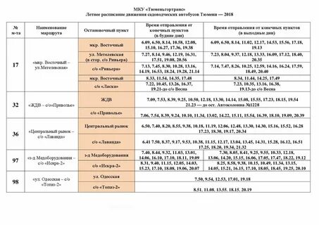 Тюменьгортранс дачные автобусы