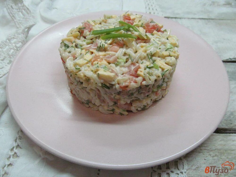 Салат горбуша рис рецепт